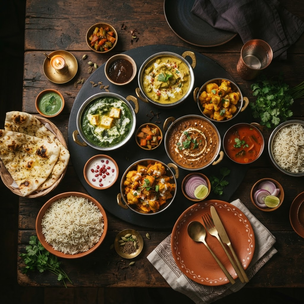 A shared vegetarian feast